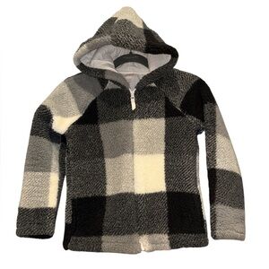 Cat & Jack Kids Plaid Sherpa Hoodie (Size M 7/8)